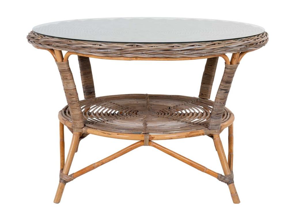 Vertchez table de jardin 120cm verre Vertchez gris.