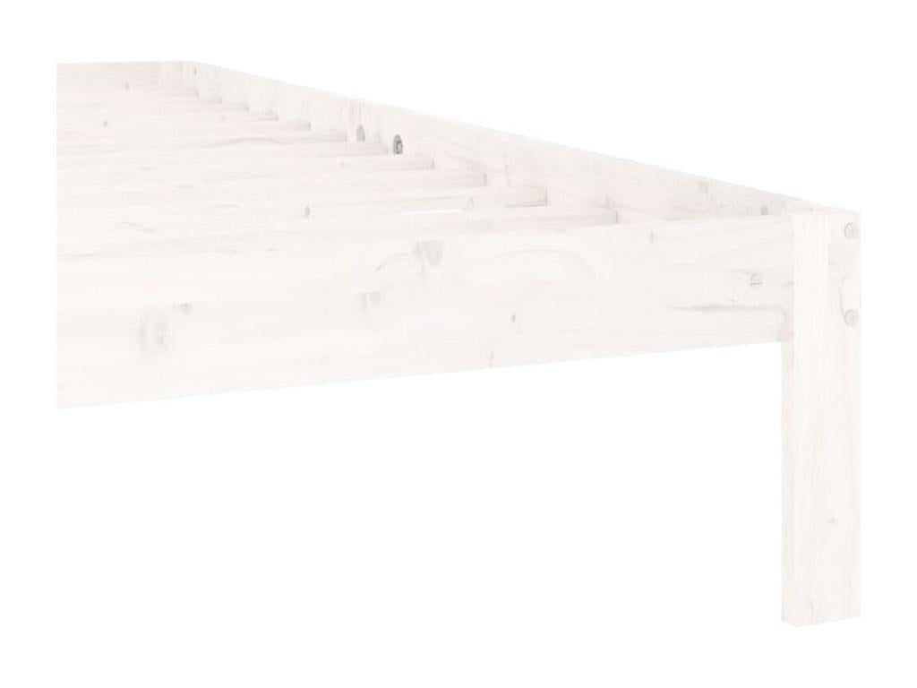 Cadre de lit Blanc Bois de pin massif 160x200 cm