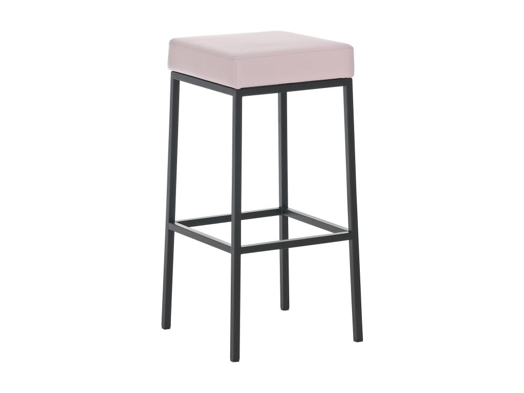 Tabouret de bar - Similicuir / Noir - Rose - Vertchez 80