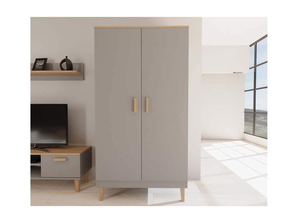 Armoire 2 portes Vertchez - Gris