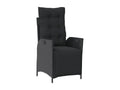 Chaise inclinable de jardin et repos-pied noir r¨¦sine tress¨¦e