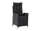 Chaise inclinable de jardin et repos-pied noir r¨¦sine tress¨¦e