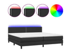 Sommier tapissier avec matelas et LED Noir 200x200cm Similicuir