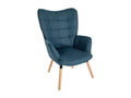 Fauteuil - Tissu / Bois - Bleu - Meublita