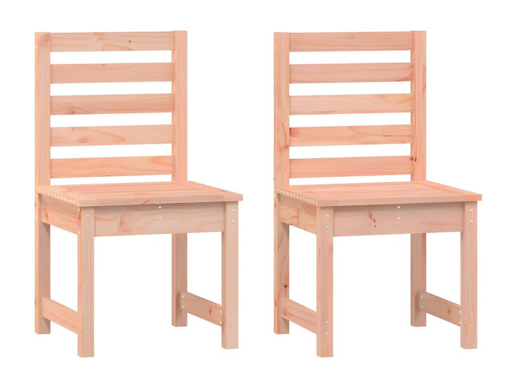 Chaises de jardin 2 pièces 40,5x48x91,5 cm bois massif de Vertchez