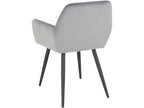 Meublita - Lot de 2 chaises de salle ¨¤ mangeoire en velours gris