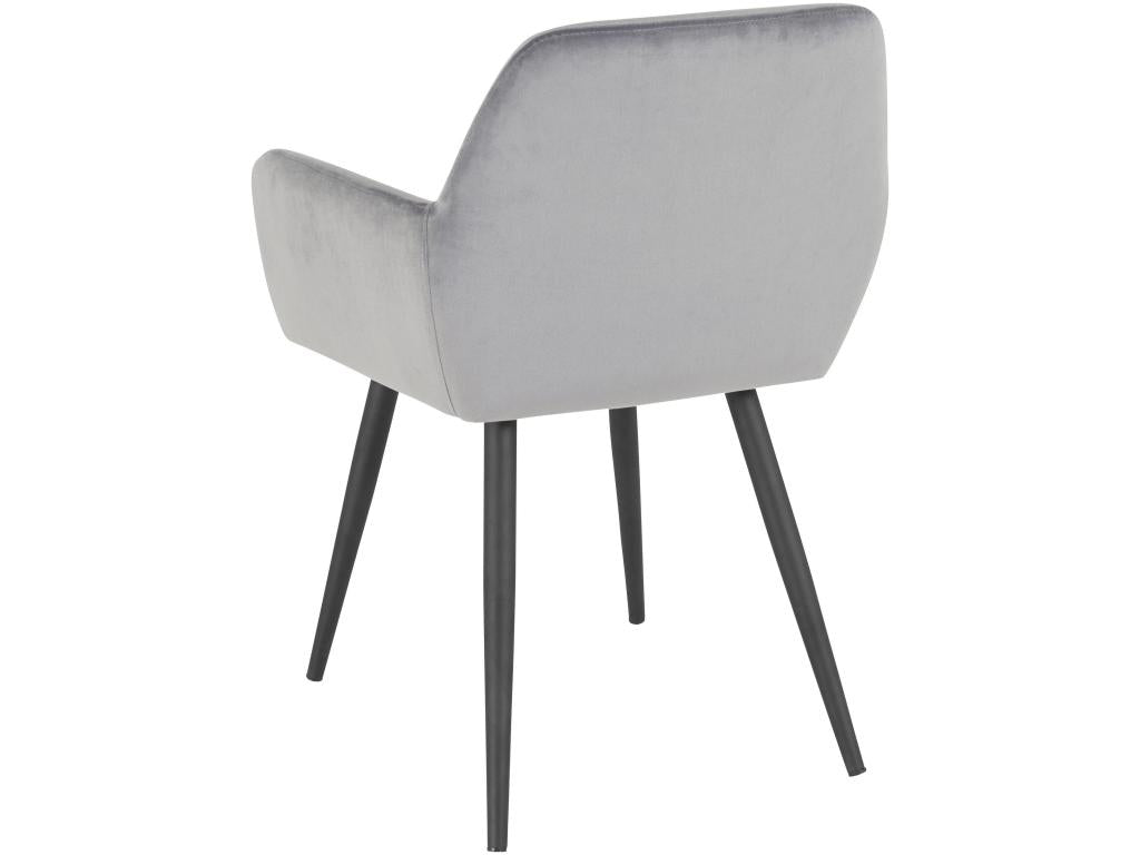 Meublita - Lot de 2 chaises de salle ¨¤ mangeoire en velours gris