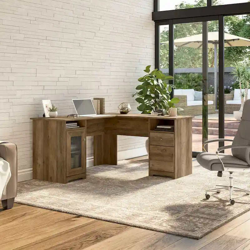 Cabot 60W L Shaped Computer Desk with Storage by Bush Furniture