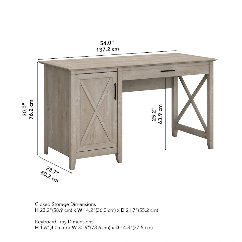 Bureau d'ordinateur Key West 54W avec rangement, par Bush Furniture