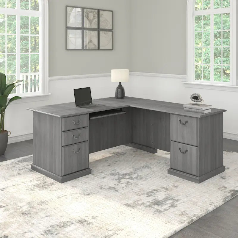 Bureau d'ordinateur en forme de L Saratoga de Bush Furniture avec tiroirs