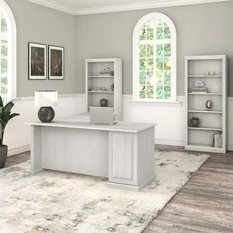 Bureau d'ordinateur en forme de L Saratoga de Bush Furniture avec tiroirs