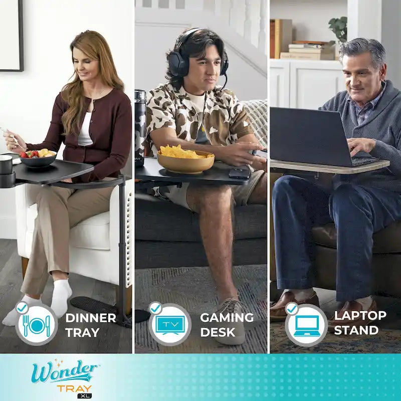 Table d'appoint pivotante extra large Stander Wonder pour téléviseur et ordinateur portable