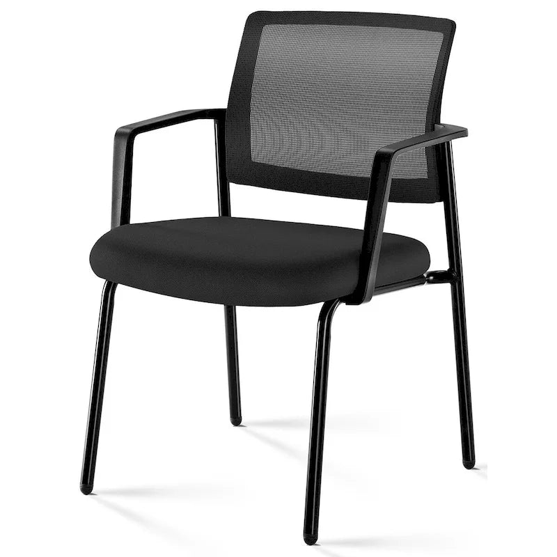 Chaise empilable à dossier en maille, fauteuil rembourré avec structure métallique robuste