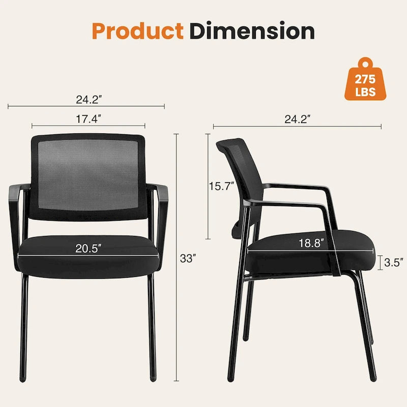 Chaise empilable à dossier en maille, fauteuil rembourré avec structure métallique robuste