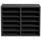 Organiseur de bureau à 12 compartiments avec étagères réglables et amovibles : un complément idéal pour tout espace.