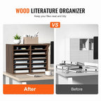 Organiseur de bureau à 12 compartiments avec étagères réglables et amovibles : un complément idéal pour tout espace.