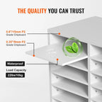 Organiseur de bureau à 12 compartiments avec étagères réglables et amovibles : un complément idéal pour tout espace.