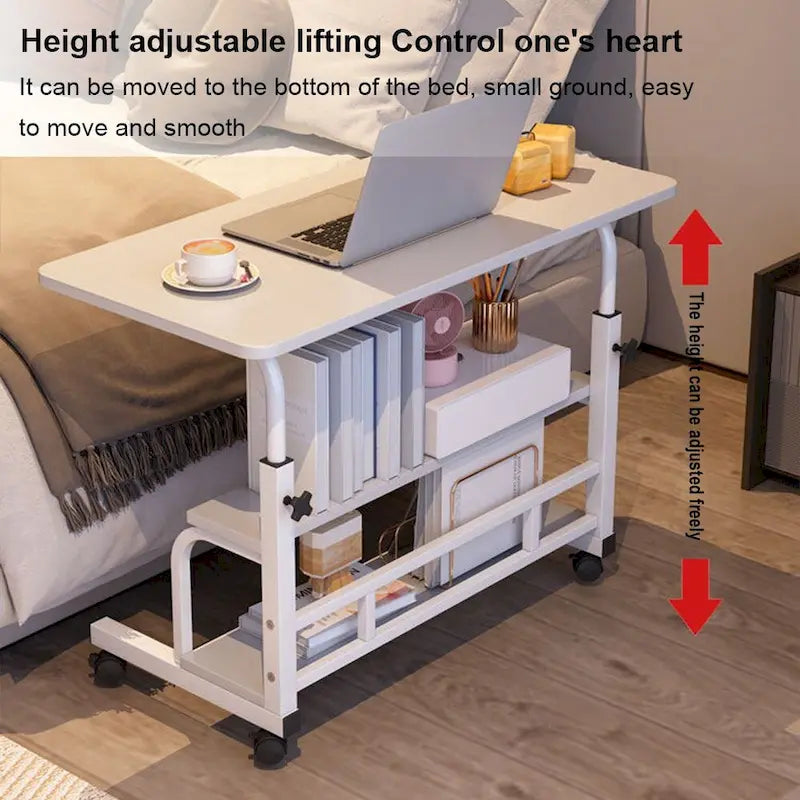 Bureau assis-debout mobile de 31,5 pouces, bureau roulant portable à hauteur réglable, petit bureau d'ordinateur, bureau mobile sur roulettes
