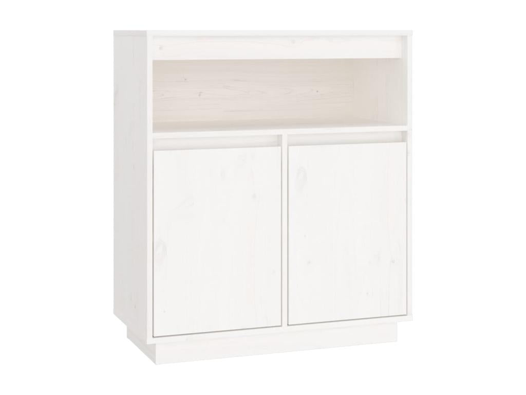 Buffet Blanc 70x34x80 cm Bois massif de pin