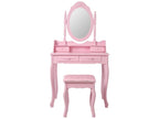 Table de maquillage rose rustique table de coiffeuse avec miroir Vertchez