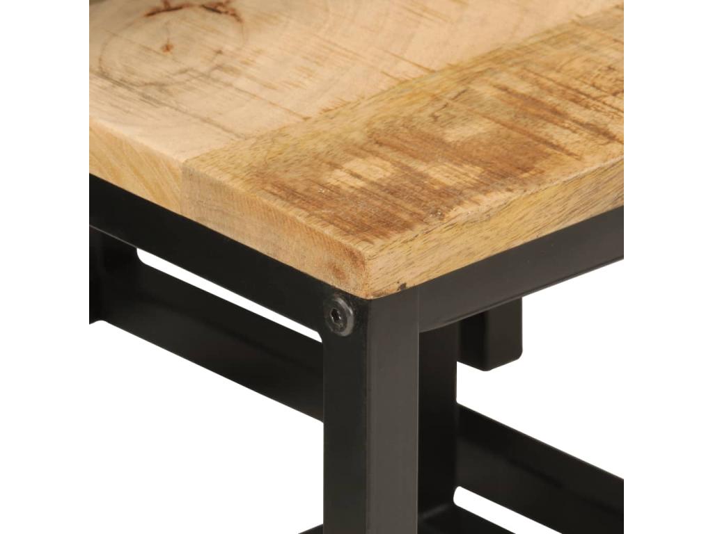 Tables basses gigognes 3 pièces bois massif de manguier et fer