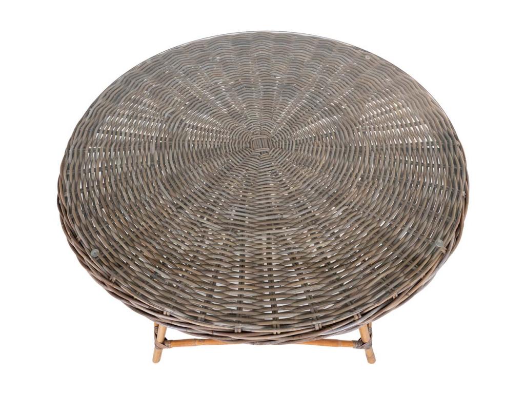 Vertchez table de jardin 120cm verre Vertchez gris.