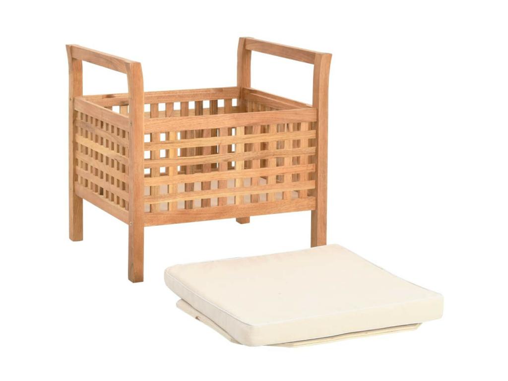 Banc de rangement 49x48x49 Massif du Bois de noyer