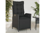 Chaise inclinable de jardin et repos-pied noir r¨¦sine tress¨¦e
