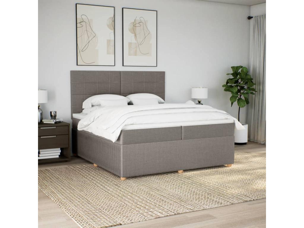 Sommier ¨¤ Meublita de lit avec matelas Meublita 200x200 cm Tissu