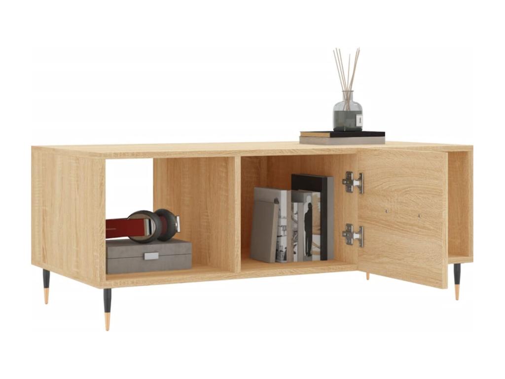 Table basse ch¨ºne Meublita 102x50x40 cm bois d'ing¨¦nierie