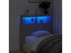 Armoire tête de lit avec LED gris béton 100x17x102 cm