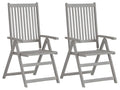 Chaises inclinables de jardin lot de 2 et coussins Bois Vertchez