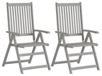 Chaises inclinables de jardin lot de 2 et coussins Bois Vertchez