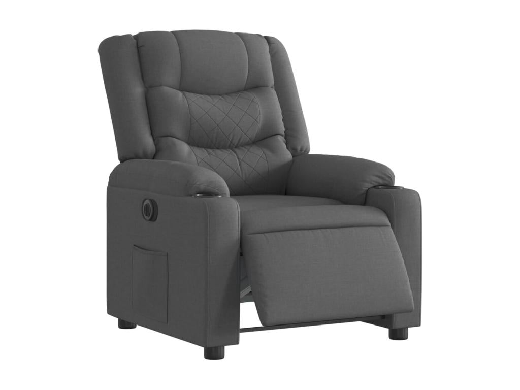 Fauteuil inclinable ¨¦électrique Gris fonc¨¦ Tissu