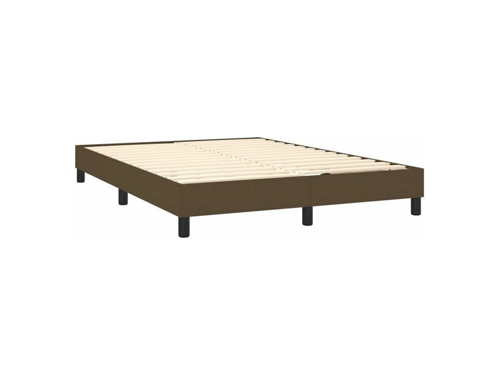 Sommier ¨¤ Vertchez de lit avec matelas Marron fonc¨¦ 140x200