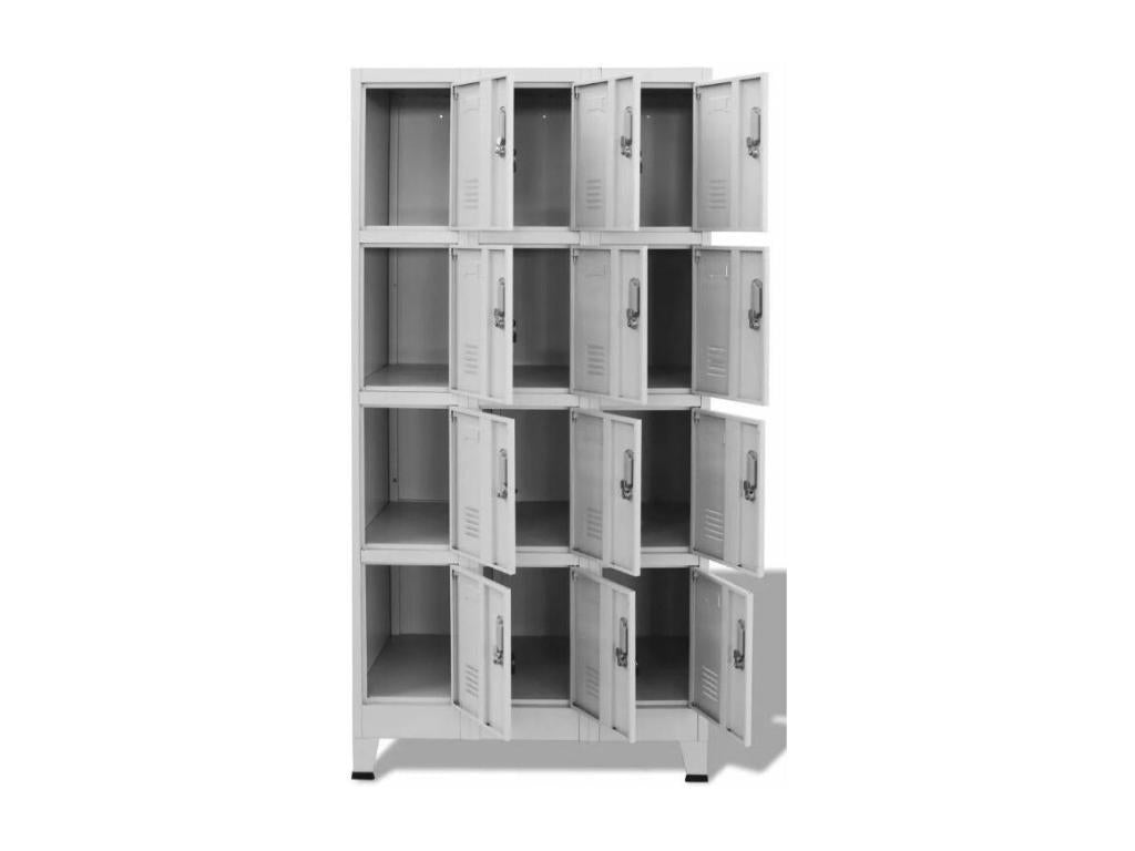 Armoire de bureau 12 portes métal gris Vertchez
