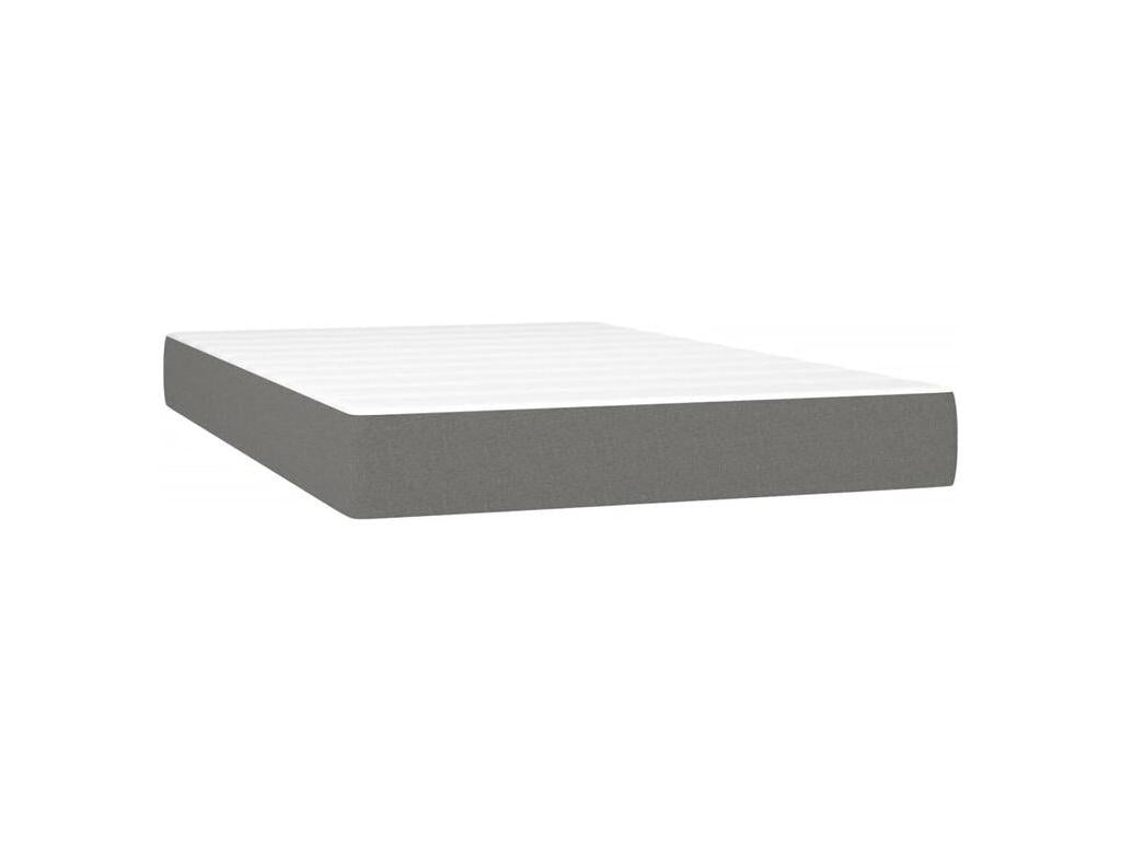 Sommier ¨¤ Vertchez de lit et matelas et LED Gris fonc¨¦ 120x200