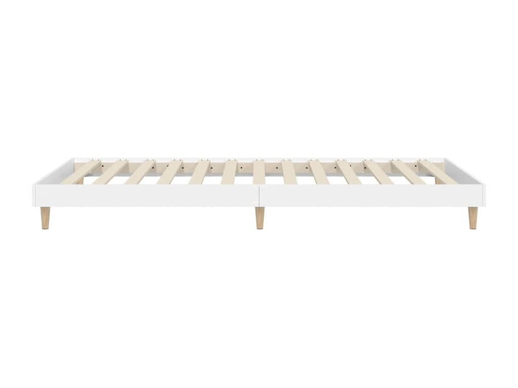 Cadre de lit sans matelas blanc 75x190 cm bois d'ing¨¦nierie