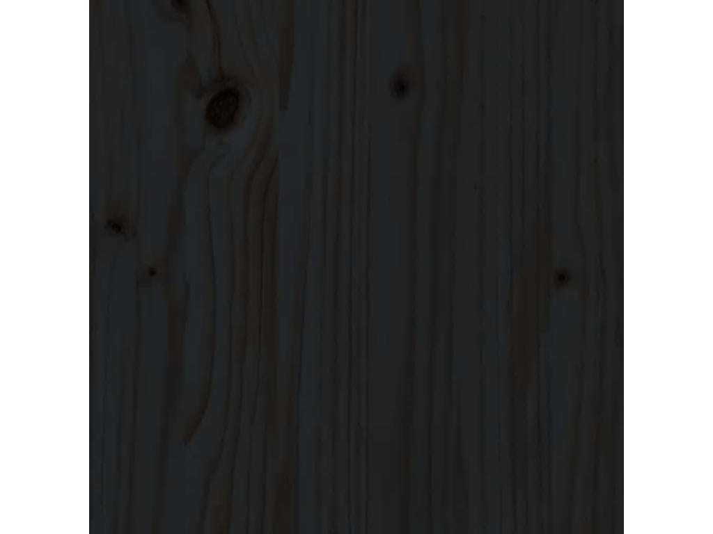 Tête de lit Noir 206x4x100 cm Bois massif de pin