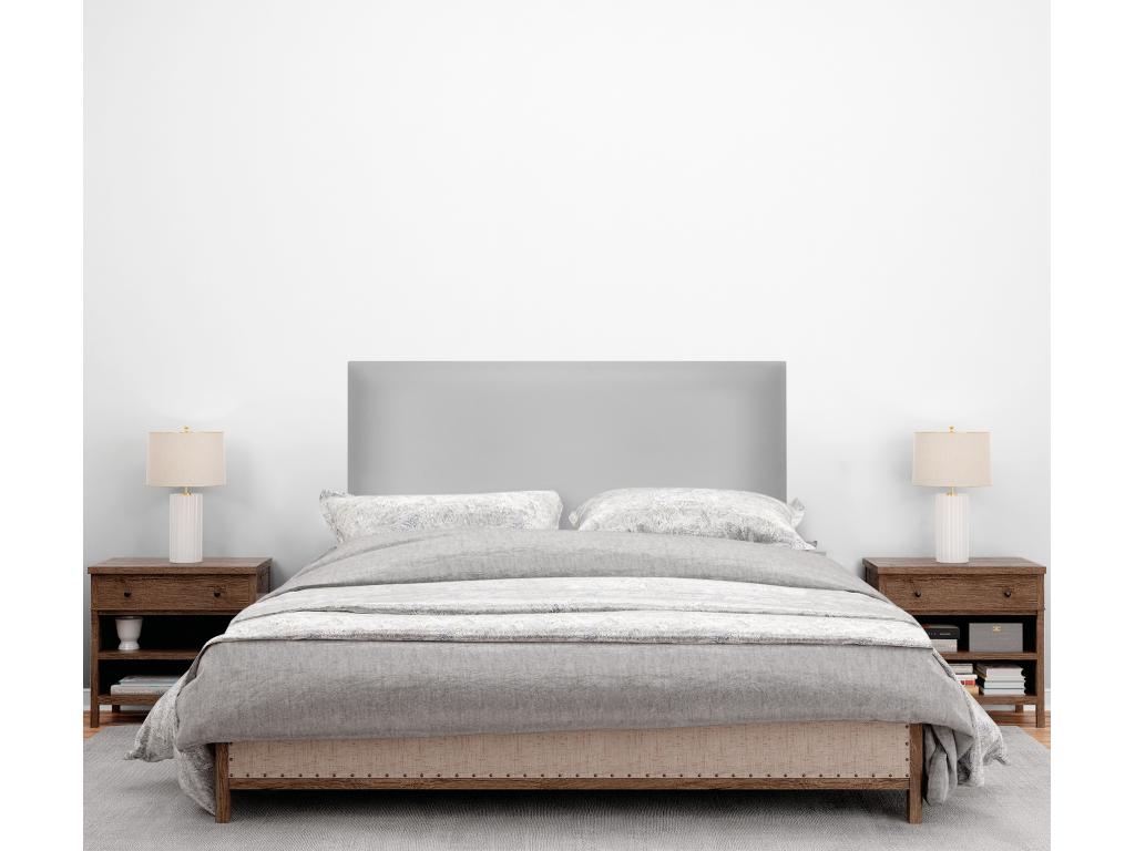 Vertchez Tête de lit simili cuir lisse 95x105cm avec pieds Lits 90 - Gris clair