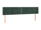 Tête de lit avec oreilles Vert fonc¨¦ 163x16x78/88 cm Velours