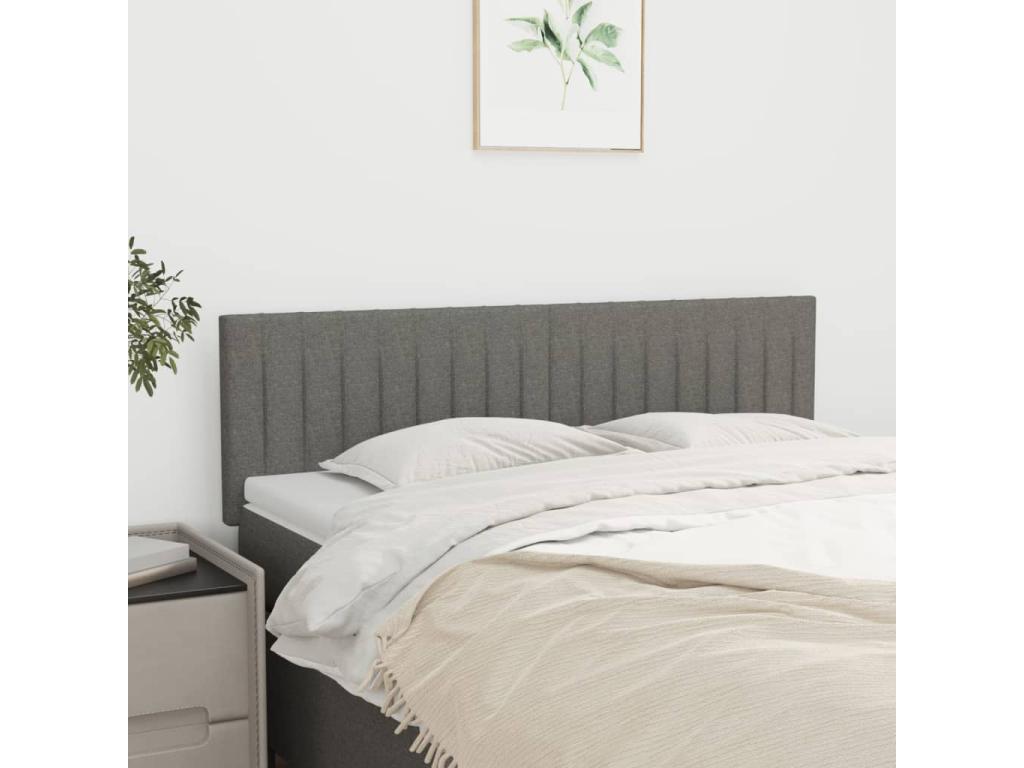 Tête de lit 2 pièces Gris fonc¨¦ 72x5x78/88 cm Tissu