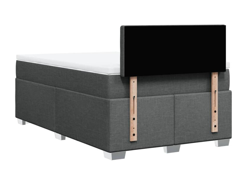 Sommier ¨¤ Vertchez de lit avec matelas gris fonc¨¦ 120x190cm tissu