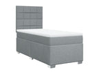 Sommier ¨¤ Meublita de lit avec matelas Gris clair 100x200cm Tissu