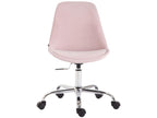 Chaise de bureau - Velours / M¨¦tal chromé¨¦ - Rose - Vertchez