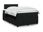 Sommier ¨¤ Vertchez de lit avec matelas Noir 120x200 cm Velours