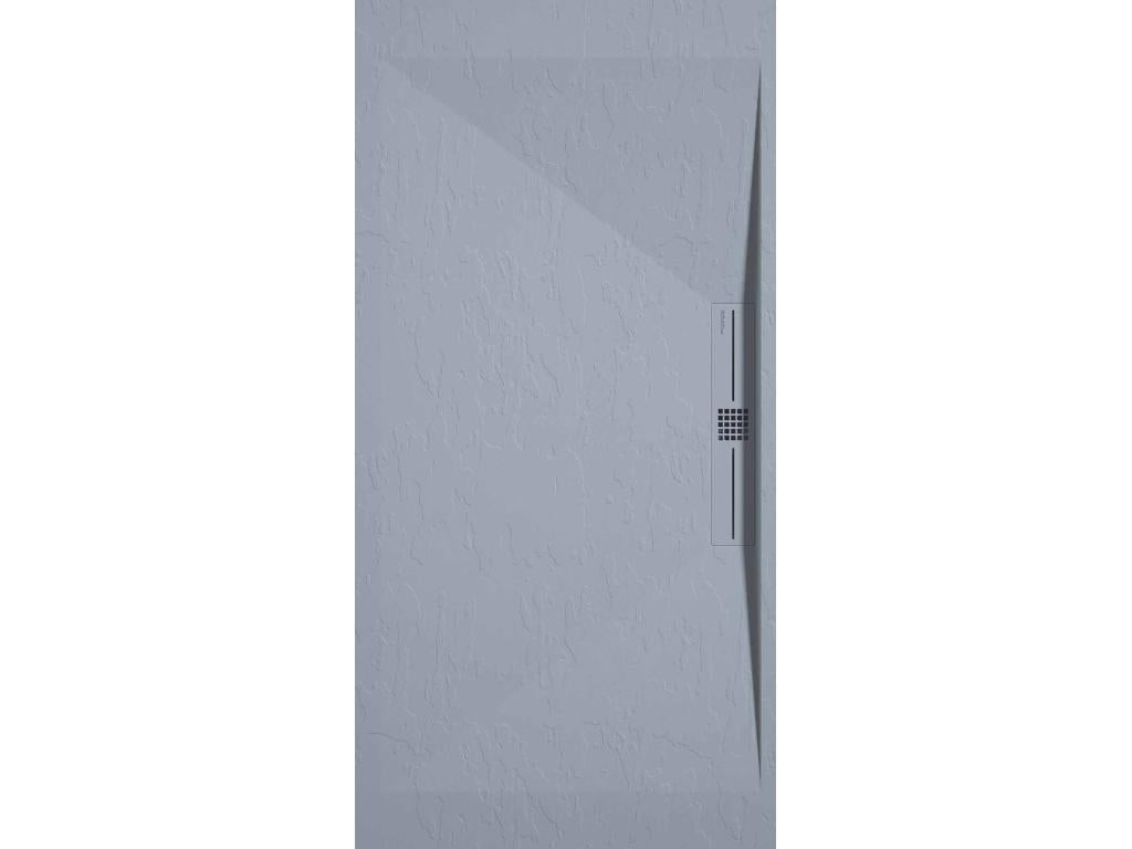 Receveur de douche Gris finition Ardoise Meublita SIDE grille de couleur - 110x90 cm