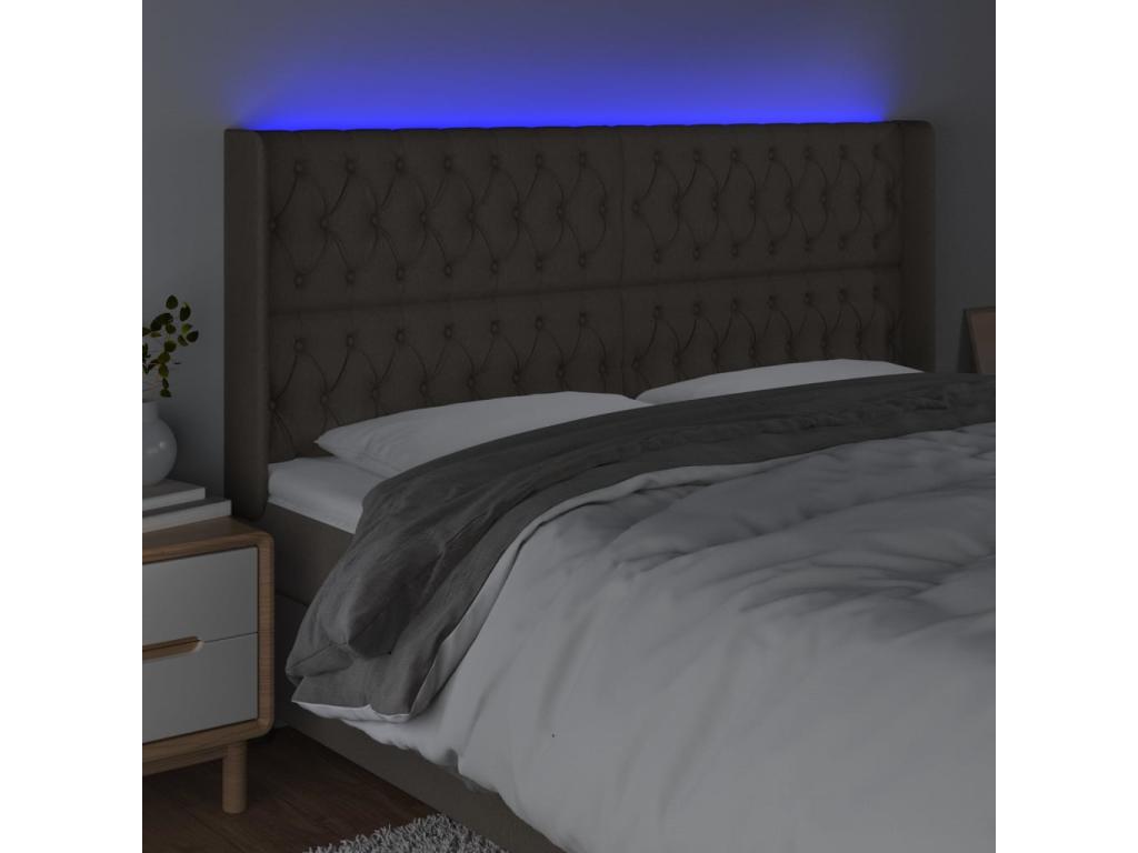 Tête de lit ¨¤ LED Vertchez 203x16x118/128 cm Tissu