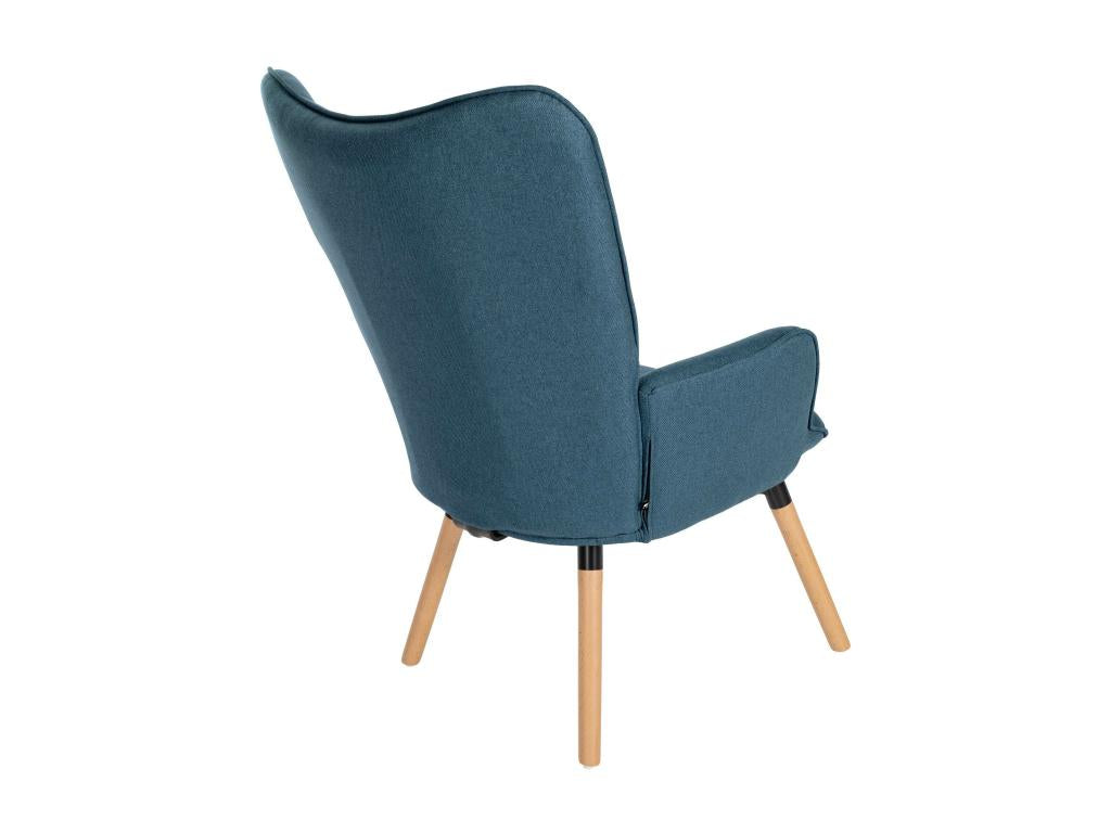 Fauteuil - Tissu / Bois - Bleu - Meublita
