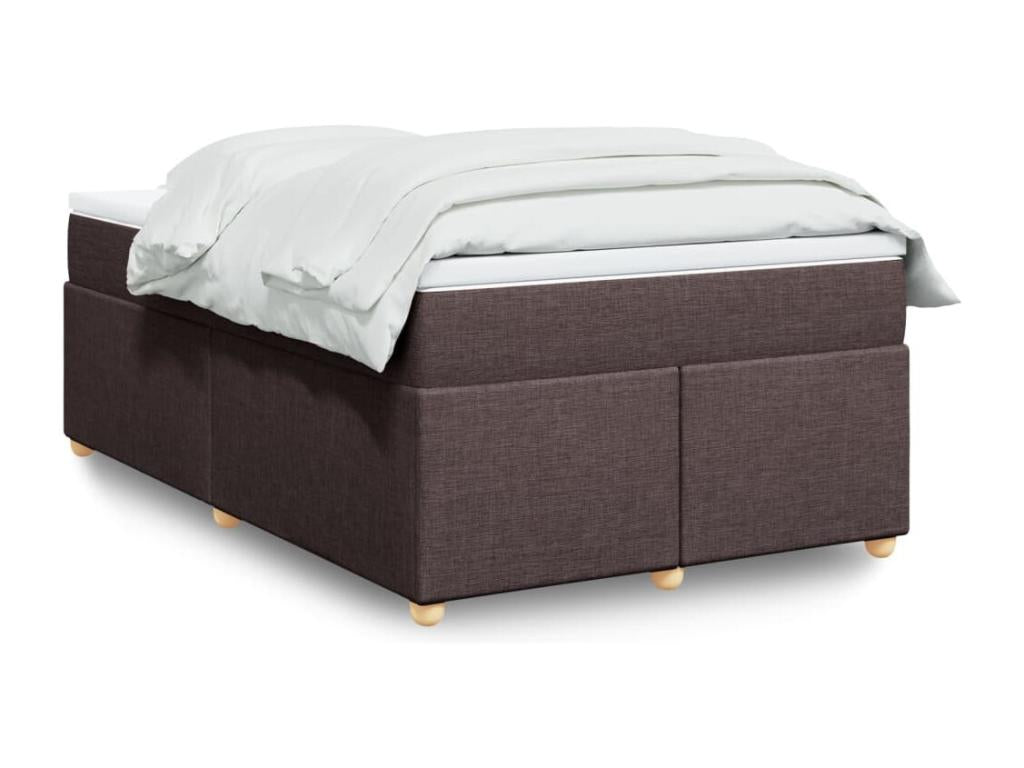 Sommier ¨¤ Vertchez de lit avec matelas Marron fonc¨¦ 120x200 cm